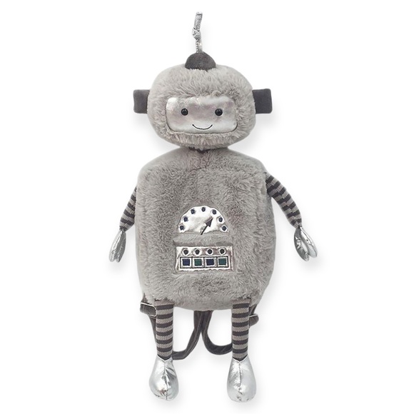 Mon Ami RADFORD Robot Plush Fluffy Toddler Backpack - Picture 7 of 7